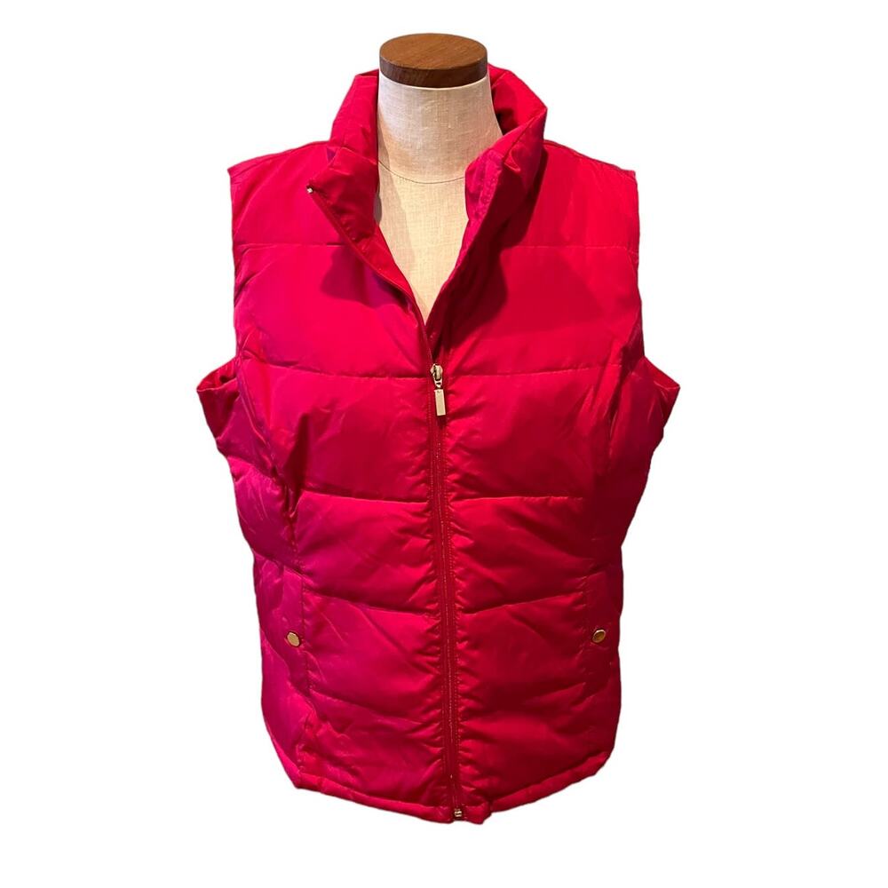 Charter Club Puffer Vest Dark Pink XL